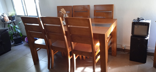 Juego De Comedor 6 Sillas Madera Maciza (impecable)