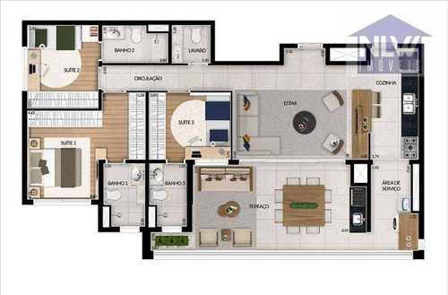 Imagem 1 de 13 de Apartamento Com 3 Dormitórios À Venda, 113 M² Por R$ 1.113.000,00 - Tatuapé - São Paulo/sp - Ap4112
