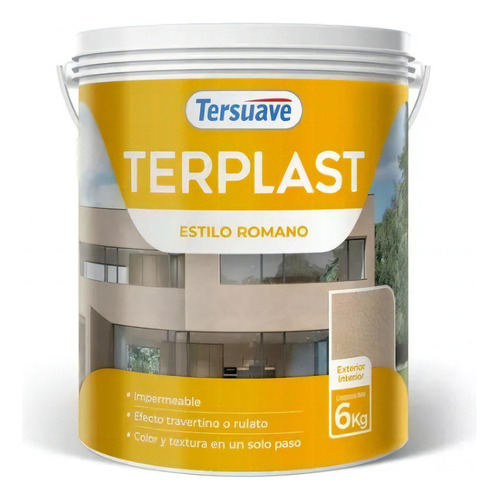 Revoque Plastico Texturado Tersuave Terplast Romano Med 6 Kg Color Blanco