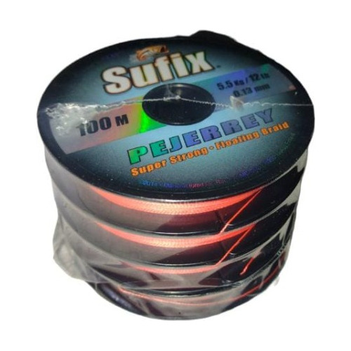 Multifilamento Sufix Pejerrey Rojo X 100mts