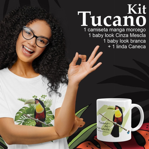 Imagem 1 de 3 de Kit Tucano (3 Camisetas + 1 Caneca)