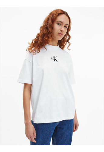 Polera Monogram Boyfriend Blanco Mujer Calvin Klein