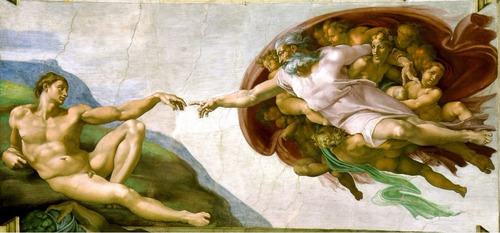 Michelangelo Gravura Hd Arte 45cmx100cm Enfeite Para Casa