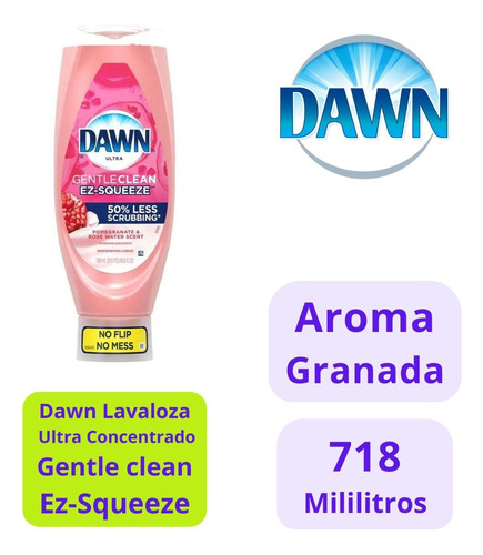 Dawn Lavaloza Gentle Clean Squeeze Granada Y Rosa 718ml - 1u