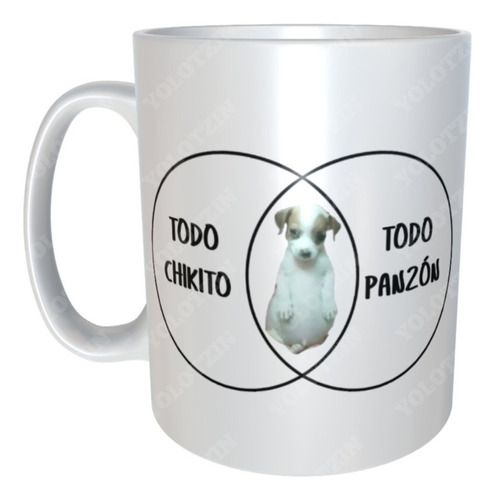 Taza Meme Perrito Todo Chiquito Panzon M2nombreycajaregalo