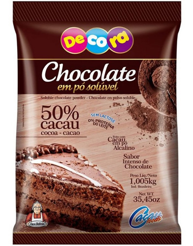Chocolate Pó Solúvel 50%cacau Decora 1,005kg