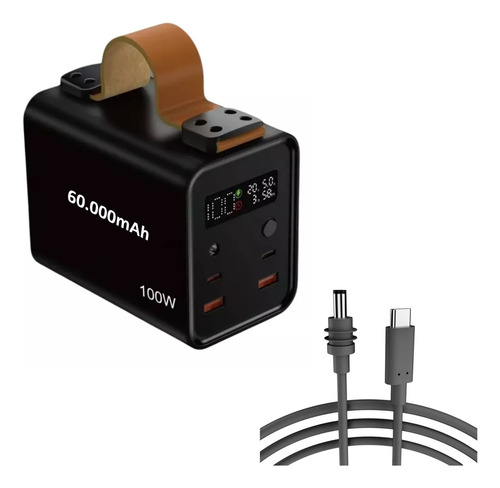 Powerbank Bateria 100w 6h De Uso + Cabo Usb-c Starlink Mini Cor Preto