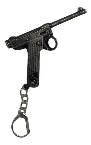 Llavero Especial Diseño De Pistola Larga Plateada 7,5cm