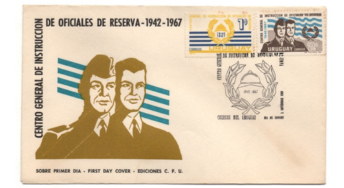 Uruguay Oficiales De Reserva Sobre De Primer Día 1967