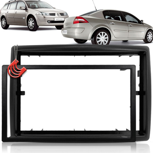 Moldura 2 Din Multimidia Dvd Mp5 Megane E Gran Tour  Preto