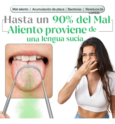 Raspador De Lengua De Acero Higiene Bucal Y Aliento Fresco Naranja