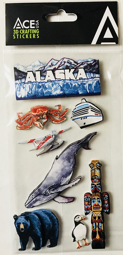 Alaska Scrapbooking Craft Stickers 3-d Sudeste 8 Pc Juego