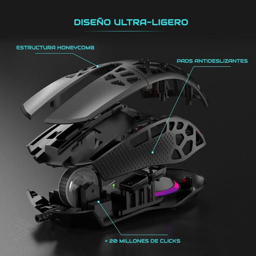 Imagen 7 de 8 de Mouse Gamer Rgb 12.600 Dpi - Ajazz Aj339 Negro