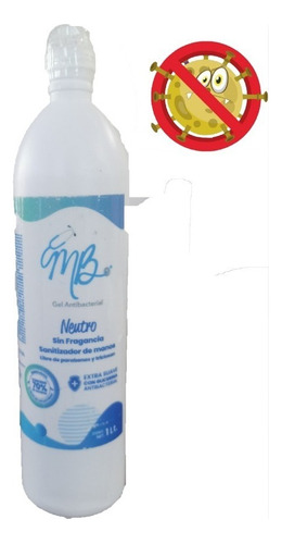 Gel Antibacterial 1 Litro Sin Fragancia (12 Botellas) Fragancia Neutro