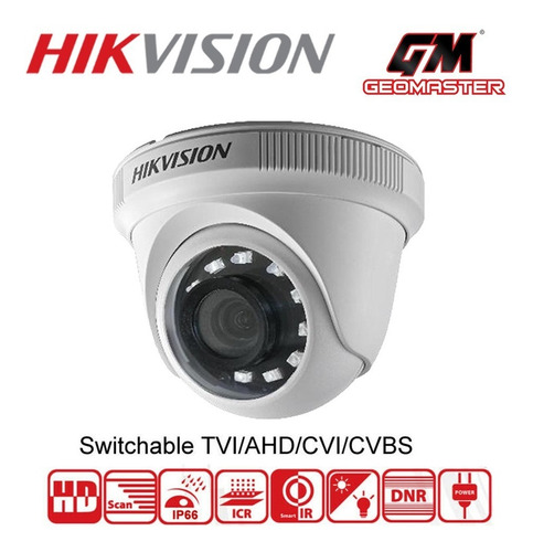 Cámara Seguridad Hikvision Turbo Hd Tvi 1080p 2mp Domo Metal