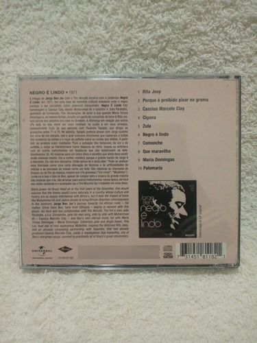 Cd Jorge Ben - Negro É Lindo (Usado)
