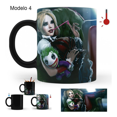 Imagen 5 de 10 de Taza Mágica Harley Quinn | Varios Modelos