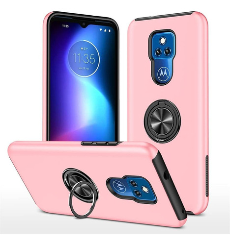 Funda De Teléfono Para Moto G Play 2021 Rosa Rotación De 360