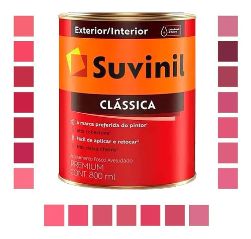 Tinta Clássica Premium Fosco 800ml Cores Intensas 07 Suvinil