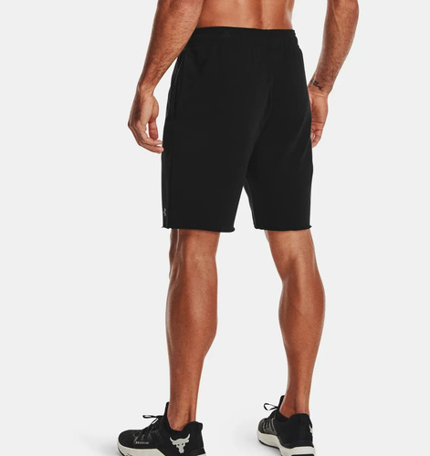 Short Under Armour Project Rock Hombre Algodón Terry Negro
