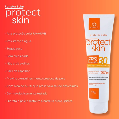 Filtro Solar Akmos Protect Skin Toque Seco - Rápido