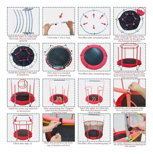 Porik Trampolin Para Niños Tumbling Resortes Red Seguridad