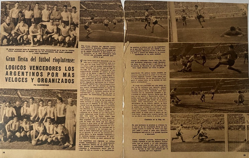 Uruguay Vs Argentina, Clipping Revista Fútbol Déc 50. Ncr06