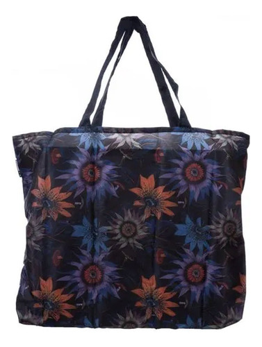 Bolsa De Praia Olaian Cor Preto-Floral