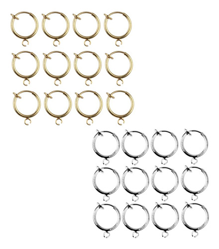 24pcs Hombres Mujeres Plata / Oro Aro Falso Labio Primavera