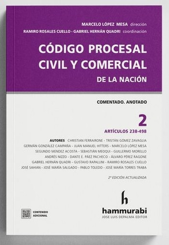 Codigo Procesal Civil Y Comercial De La Nacion Vol 2, De Lopez Mesa Rosales Cuello Quadri. Editorial Hammurabi En Español, 2022