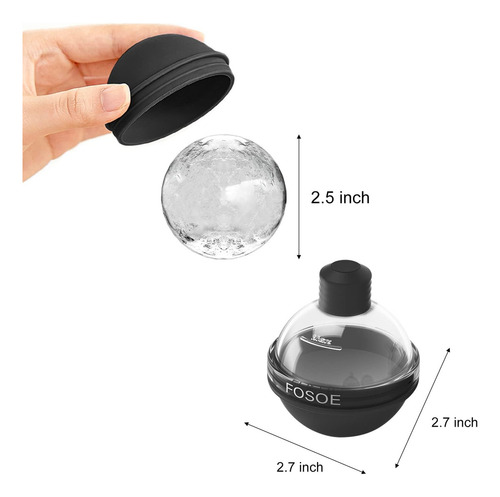Moldes De Silicona Para Bolas De Hielo Para Whisky, Juego...
