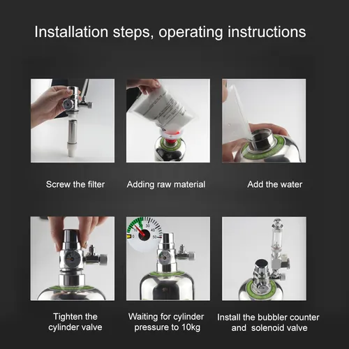 Kit De Sistema Generador De Co2 Para Acuarios Dobles De 5 Li
