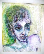 Comprar Antiguo Dibujo Firmado Cuadro Pintura Óleo Acuarela