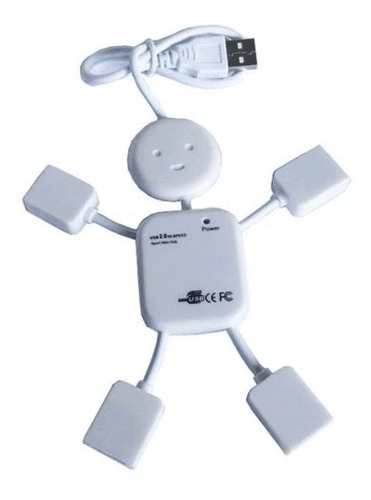 Adaptador Enchufe Usb 4 Conectores Hombrecito Blanco