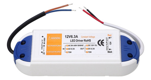 Driver De Transformador Led 6.3a 72w Ac90240v Para 12v De A