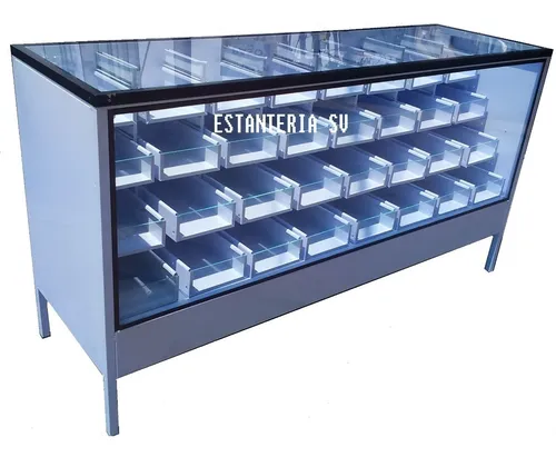 comprar Vitrina Cajonera Exhibidora 32 Cajas 1.80 Largo Papelería 