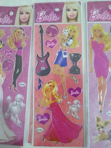 cartela de adesivo barbie