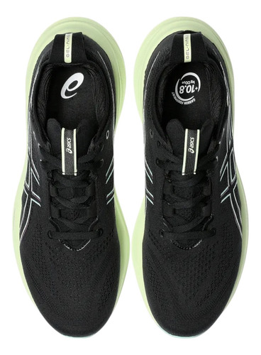 Tenis Asics Mujer Dama Gel Nimbus 26 Cool Matcha Negro Running