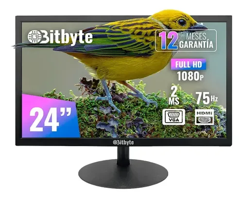 Monitor Bitbyte 24 Full Hd 1920×108 75Hz, 2Ms Color Negro
