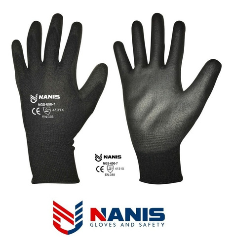 Imagen 2 de 6 de Guante Seguridad Nylon Recubierto Palma Poliuretano 10 Pares