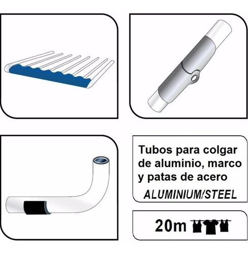 Tendedero Ropa Tender Pie Plegable Acero Aluminio Gimi Italy