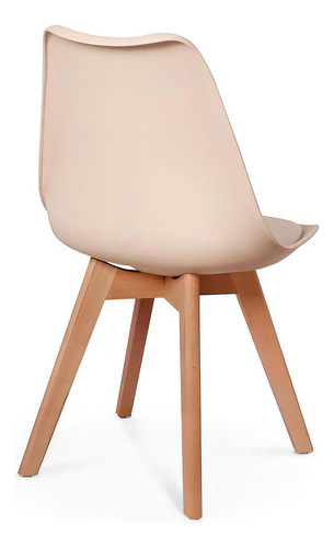 Kit Mesa Jantar Eiffel 100cm Preta + 04 Cadeiras Leda Cor Nude
