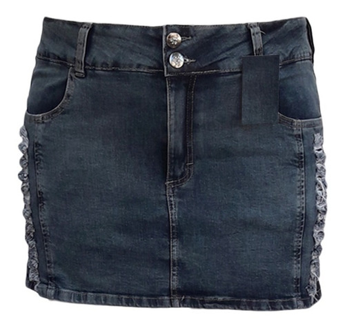 Mini Saia Jeans Rasgada Plus Size Tamanhos 44 Ao 60
