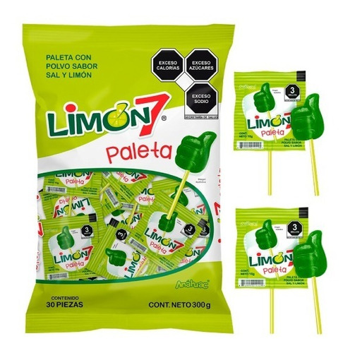 Paleta Limón 7 Marca Anáhuac Sal Y Limón 30pz