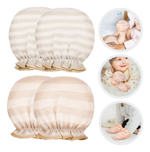 2 Pares De Guantes Antiarañazos Faciales Para Bebés -