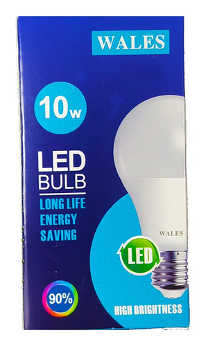 Bombillo Led 10w Multivoltaje Marca Wales Tipo Pera