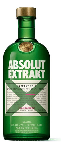 Absolut Extrakt Vodka De Suecia Con Cardamomo Botella 750ml 