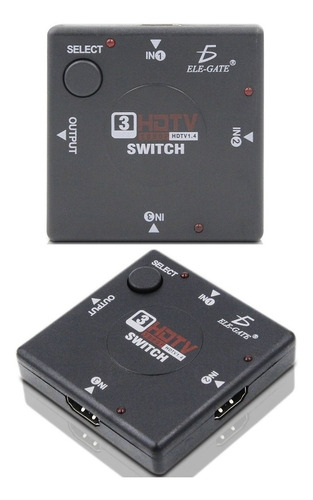 Switch 3 Puertos Selector Splitter Hdtv Full Hd 1080p 