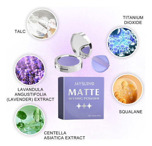 Polvo Fijador Mate Oil Control Lavender, 3 Unidades