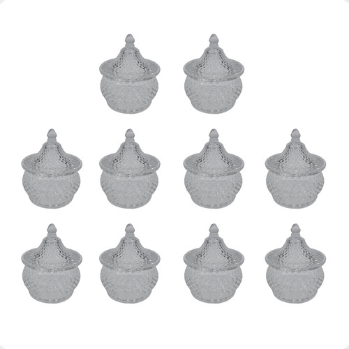 10 Carameleras De Vidrio Para Souvenir Frascos Bombonera Set